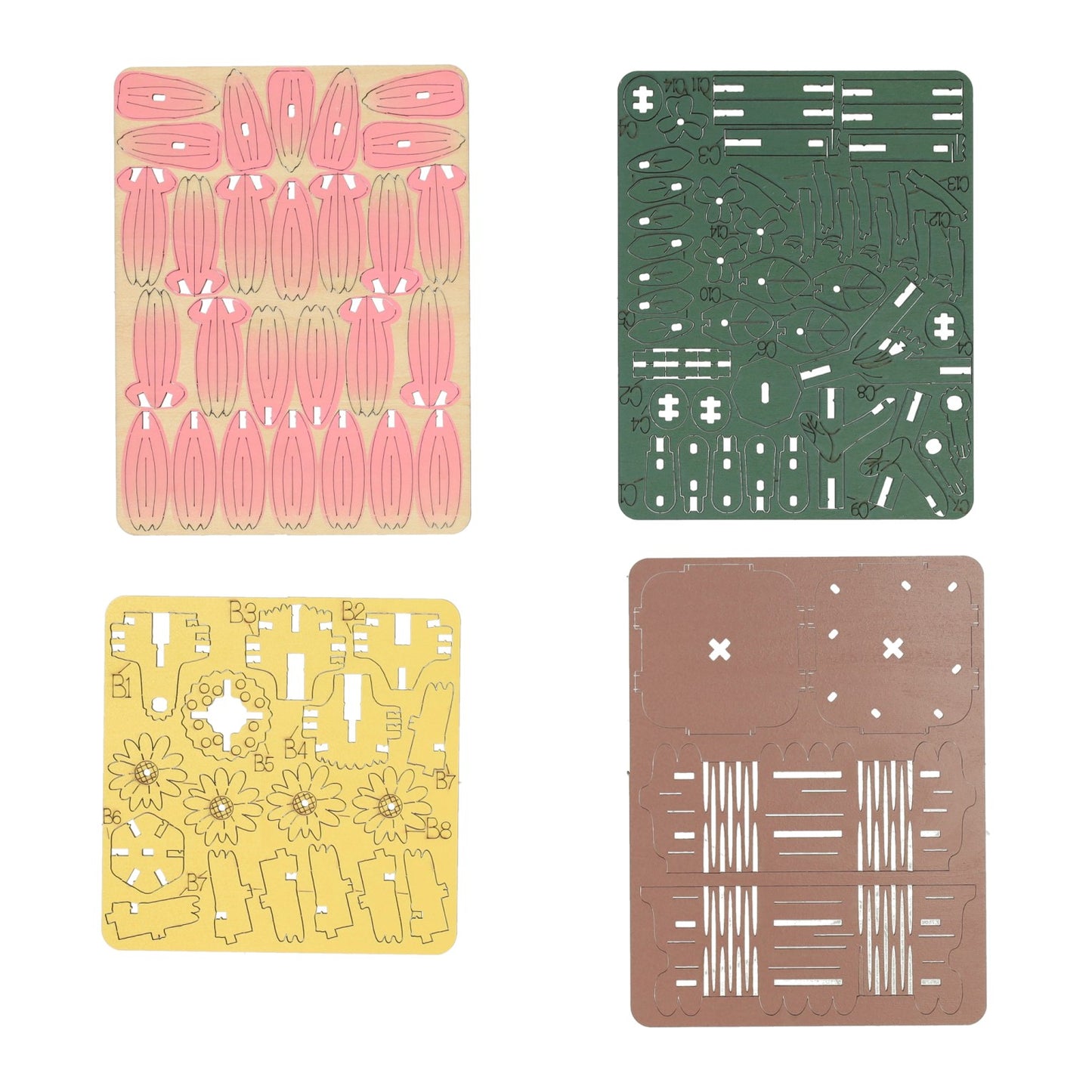 Kit de construction 3D en bois fleur de marguerite - 99 pièces.