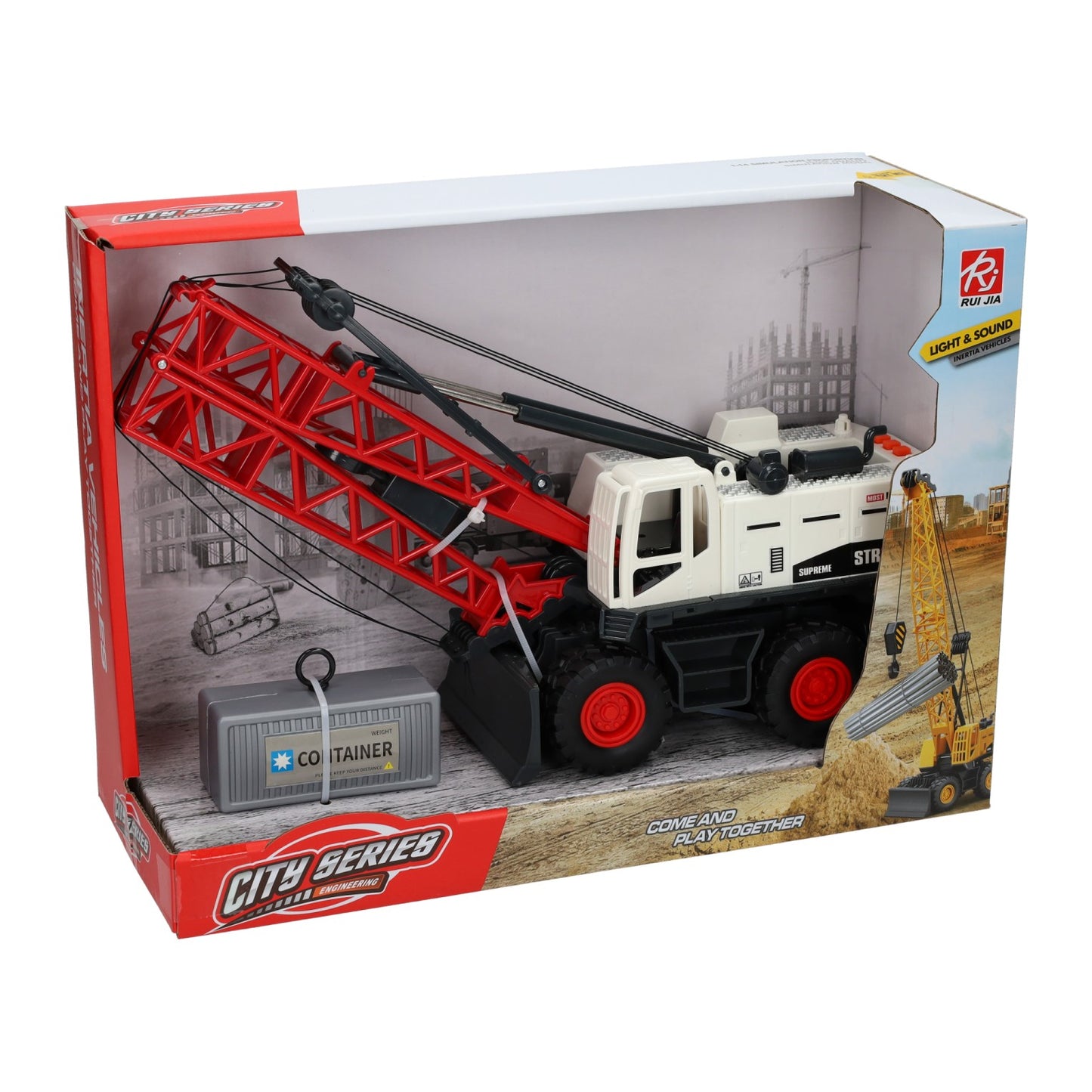 Camion-grue de construction avec son léger