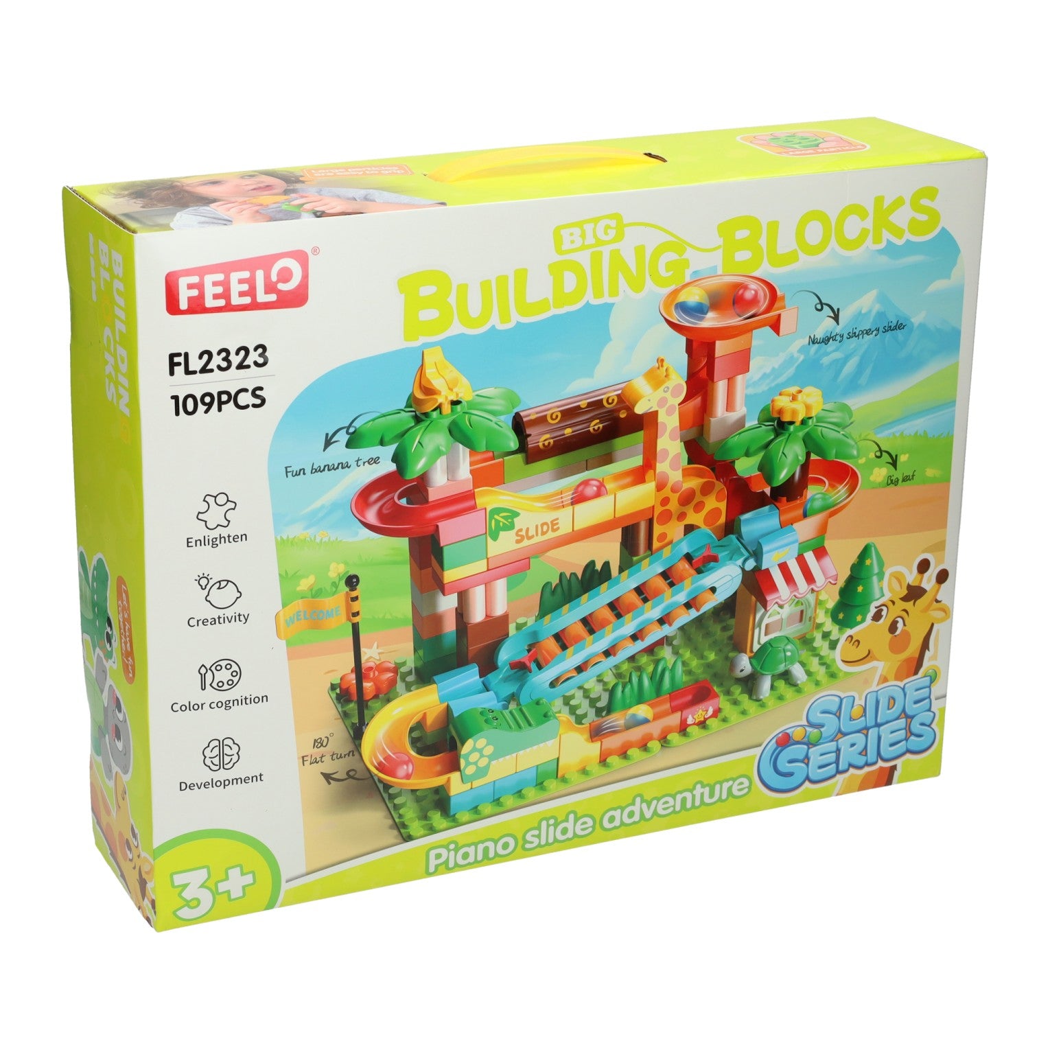 Blocs de construction piste de balle musicale jungle - 109 pcs.