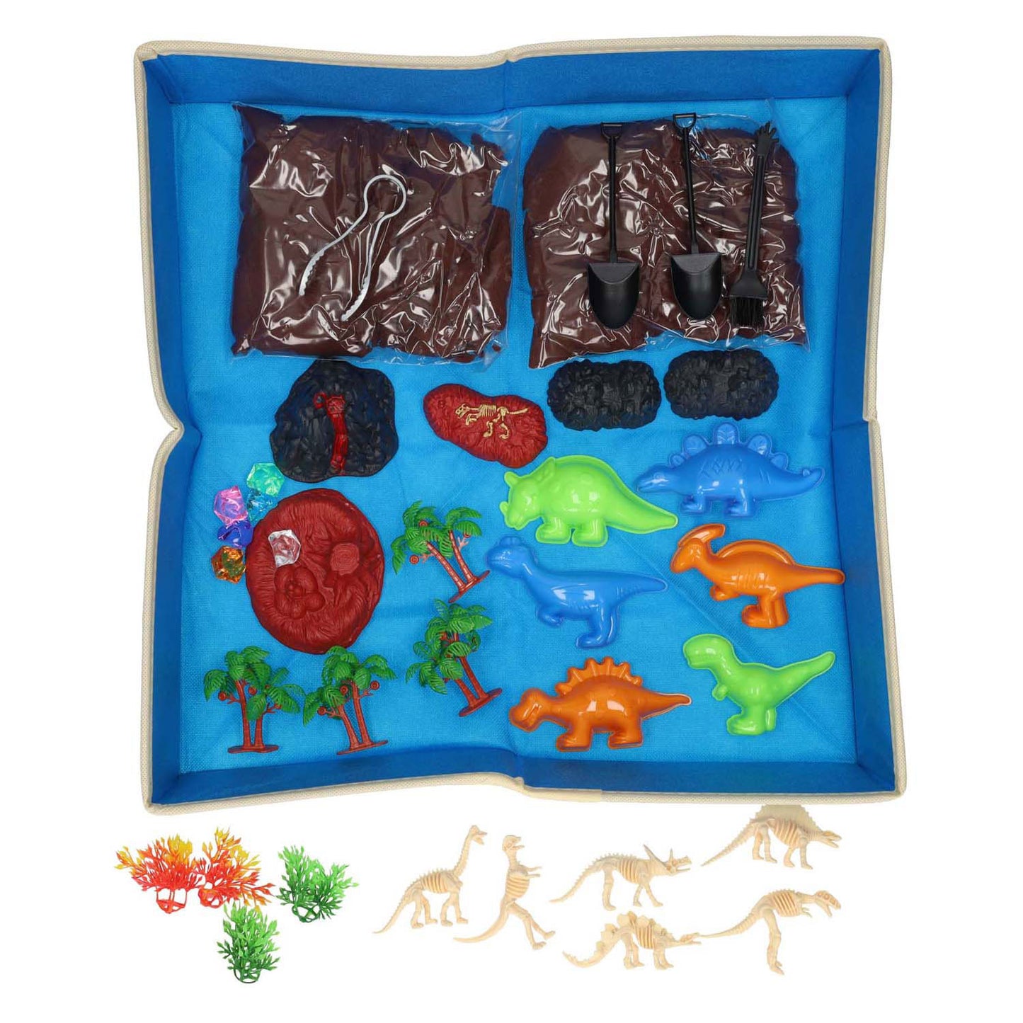 Jouez au monde des dinosaures de sable avec un tapis de jeu
