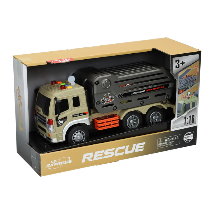 Camion de sauvetage avec des dinosaures