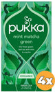 Pukka tea menthe matcha vert - 80 sachets de thé - tisane biologique - menthe - thé vert - 4 x 20 sachets - pack économique de thé