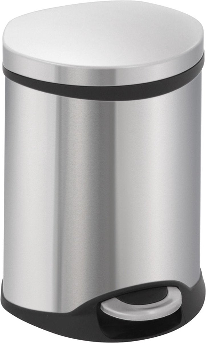 Eko - poubelle à pédale 6 litres - plastique inox - acier inoxydable mat - poubelle