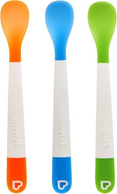 Cuillères Munchkin - cuillères souples avec pointe souple - 3 pièces - couverts enfant - cuillères enfant - bec souple - couverts bébé - par 3 pièces - à partir de 4 mois
