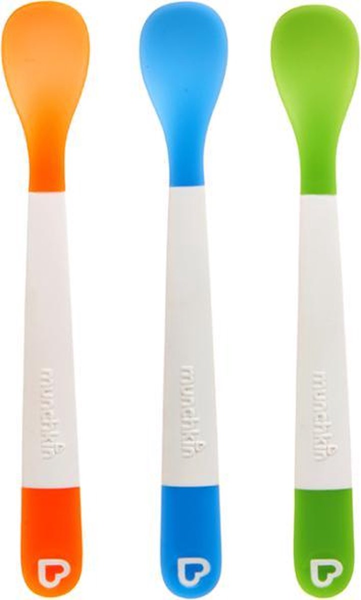 Cuillères Munchkin - cuillères souples avec pointe souple - 3 pièces - couverts enfant - cuillères enfant - bec souple - couverts bébé - par 3 pièces - à partir de 4 mois