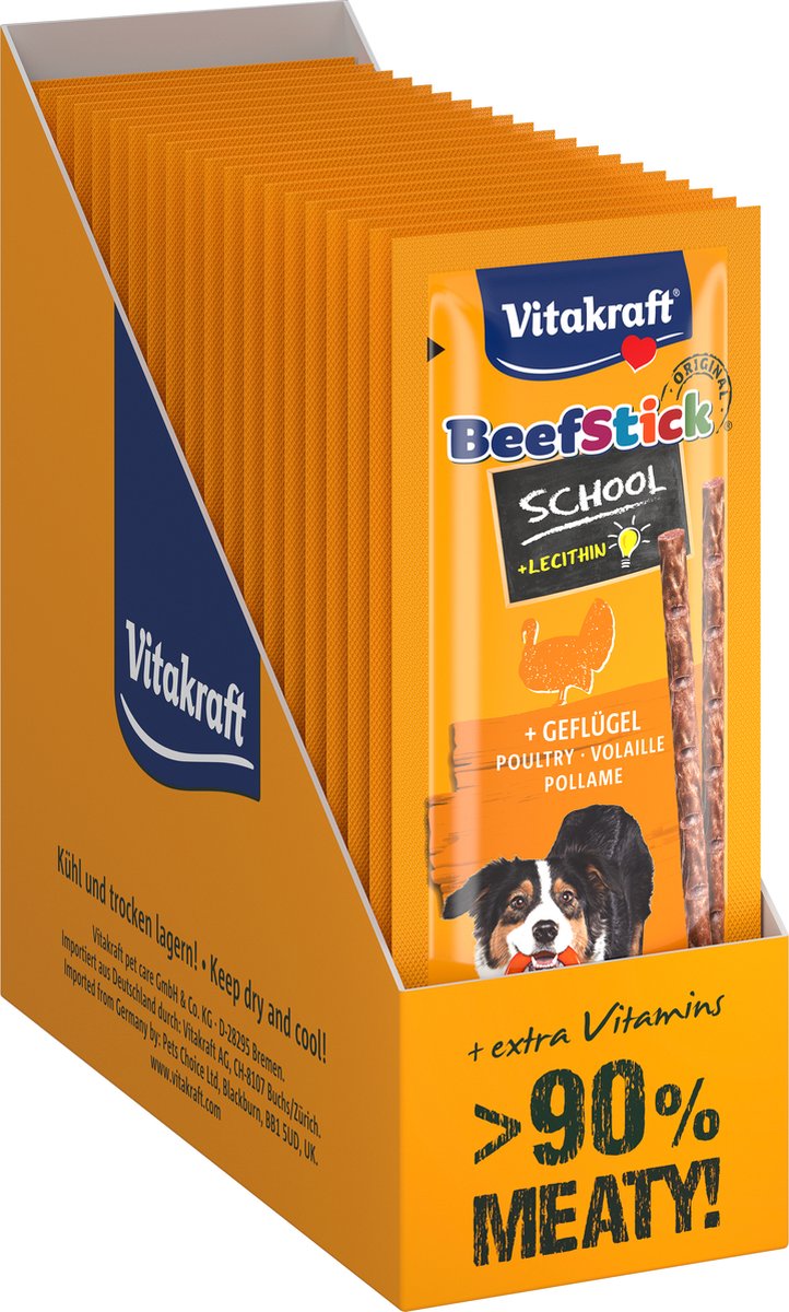 Vitakraft bâtonnet de bœuf volaille scolaire - 20 pièces - 20x20 grammes