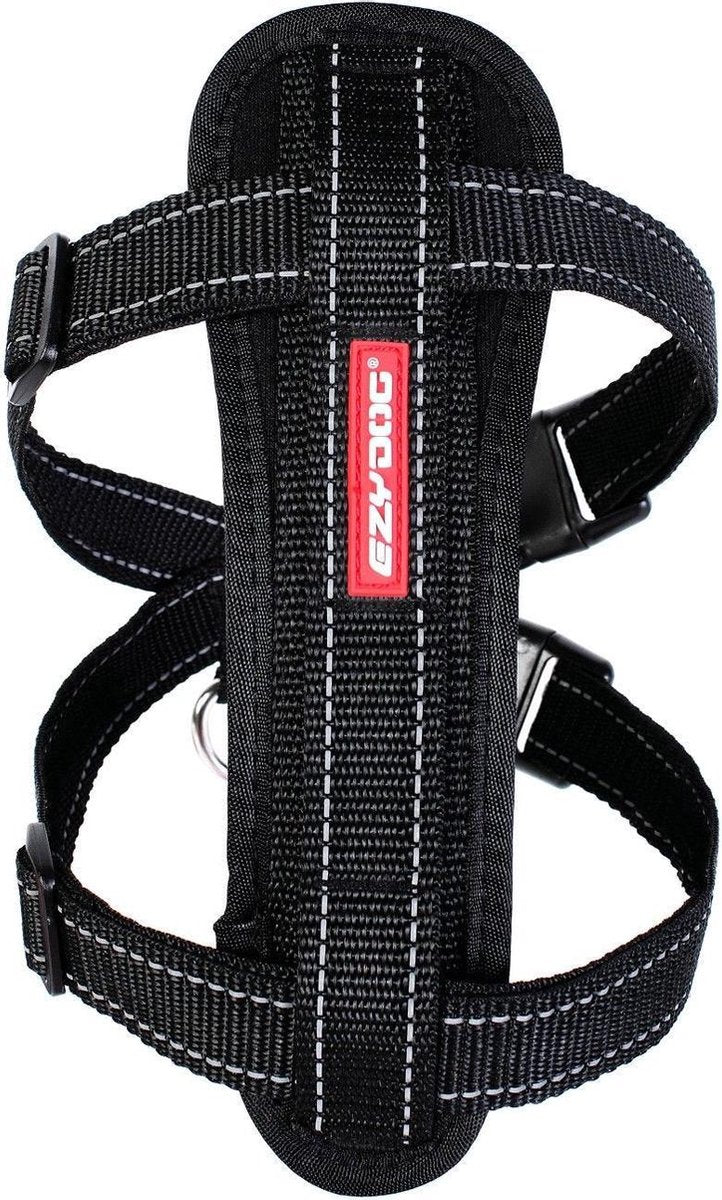Harnais pour chien avec plaque de poitrine Ezydog avec fusible de ceinture de sécurité - harnais pour chien - m - noir
