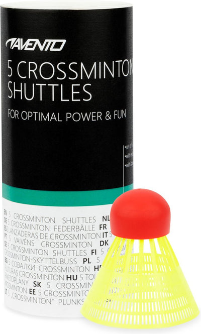 Avento 5 navettes crossminton - jaune fluo rouge