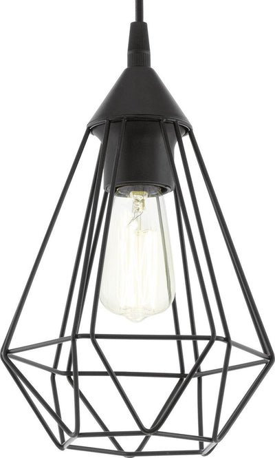 Lampe à suspension Eglo tarbes - e27 - ø 17,5 cm - noire