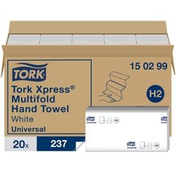 Serviettes hygiéniques pliées tork h2 xpress universelles multiplis naturel