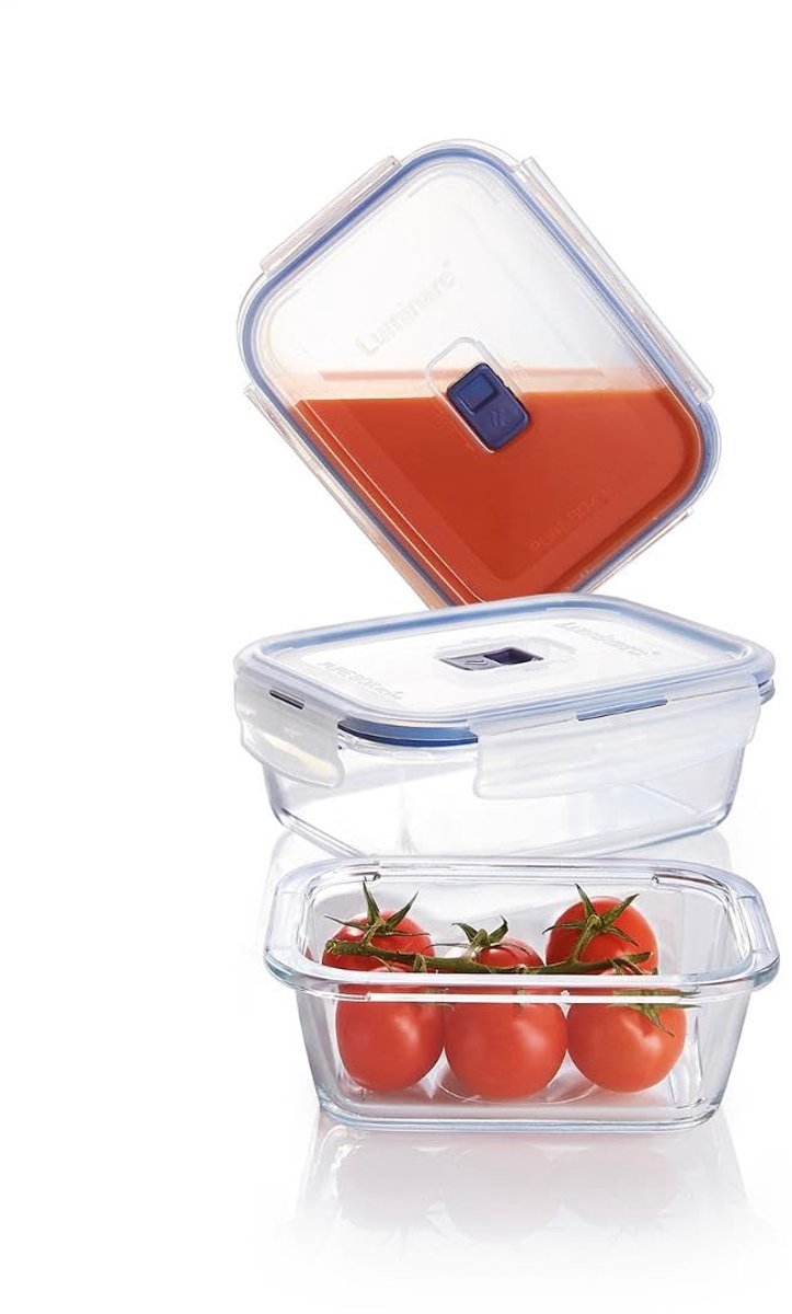 Récipient pour aliments frais actifs Luminarc pure box - rectangle - 3 pièces