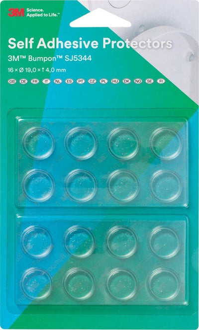 Capuchons anti-heurt autocollants 3M, transparents, blister de 16 pièces