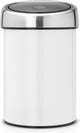 Poubelle Brabantia Touch Bin - 3 litres - salle de bain - couvercle en acier blanc brillant