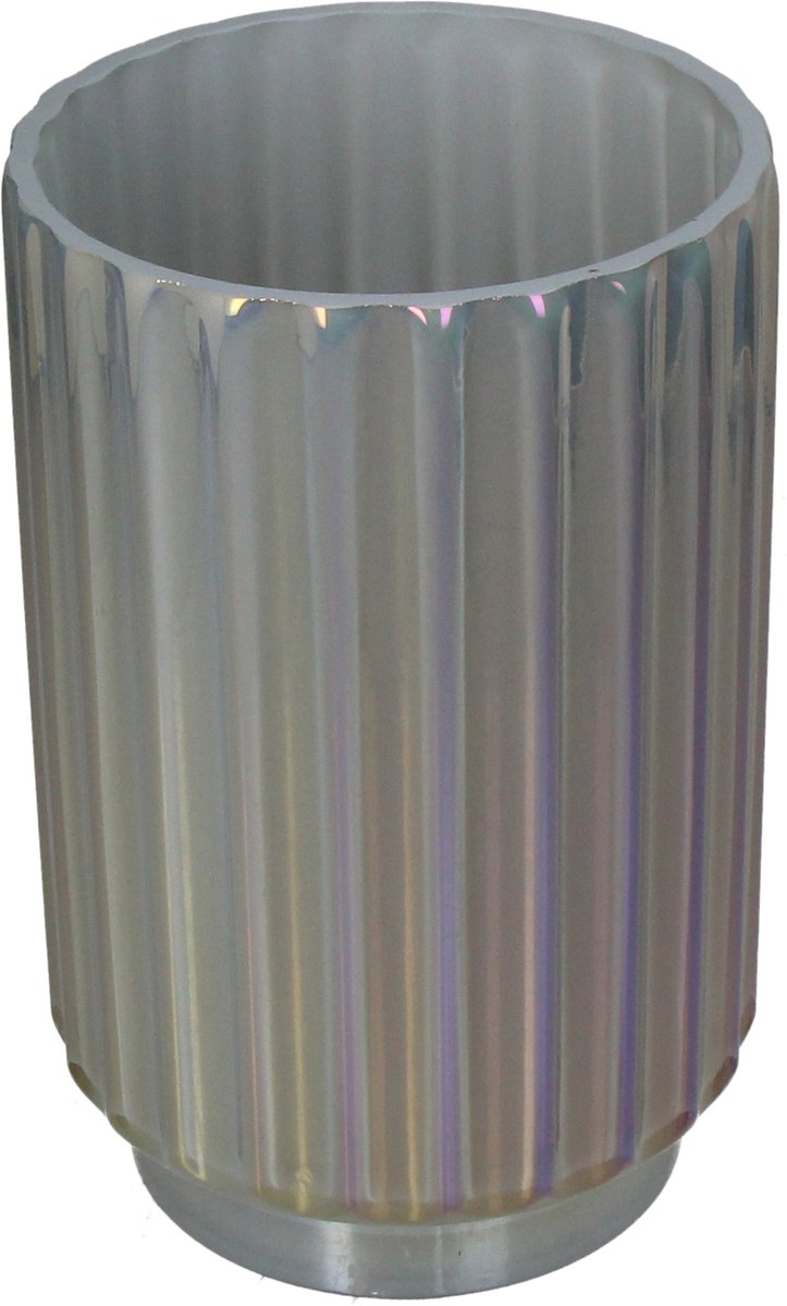 Vase collection HD verre gris 12,5x12,5x23cm