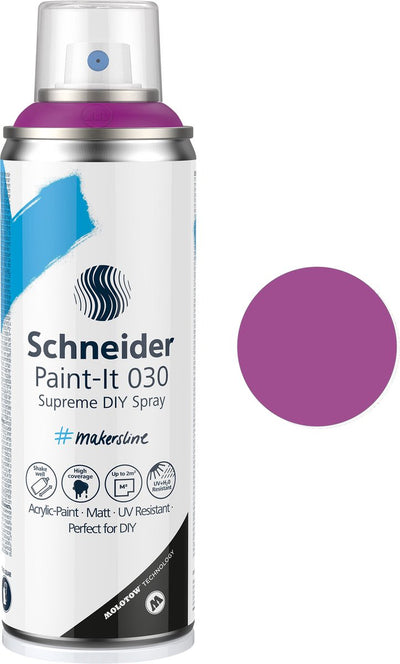 Schneider papeterie Schneider peinture en aérosol - paint-it 030 - peinture en aérosol bricolage - peinture acrylique - 200 ml - violet - s-ml03050143