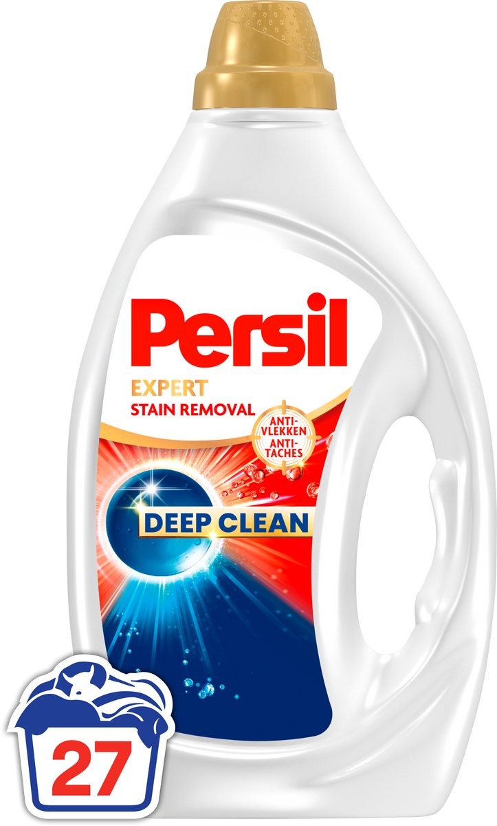 Persil gel détachant - lessive liquide - pour toutes les couleurs de linge - contre les taches - détachant puissant - 4 x 27 lavages