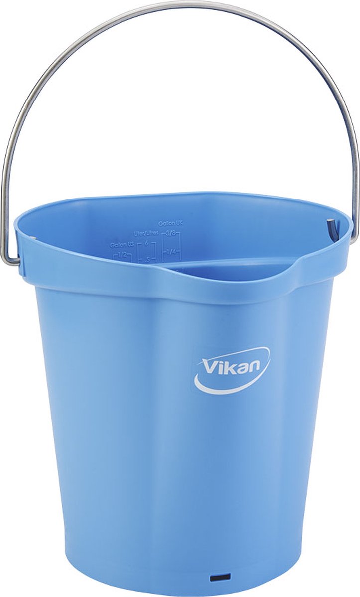 Seau Vikan 56883 - 6 litres - bleu - seau robuste - résistant aux produits chimiques - maximum 100°c - adapté aux travaux de transformation des aliments et de nettoyage