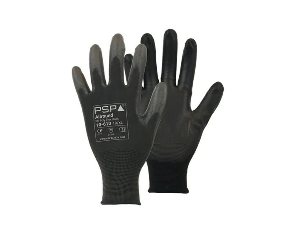 Psp 10-610 pu gants de travail noirs 12 paires taille 9 l