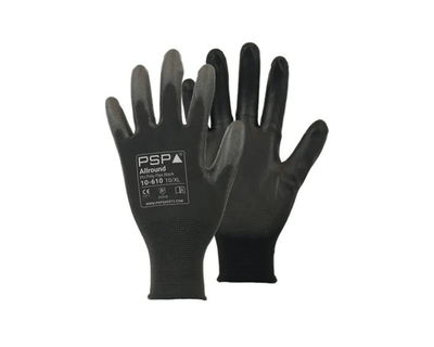 Psp 10-610 pu gants de travail noirs 12 paires taille 8 m