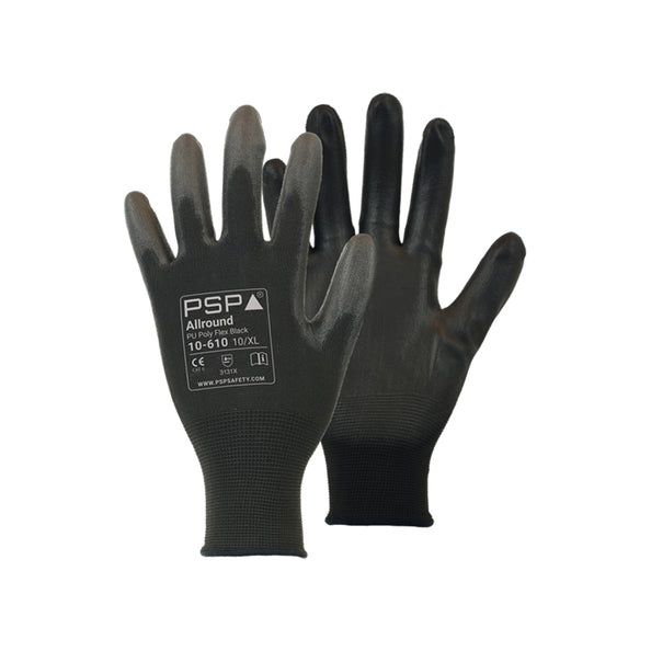 Gant de travail noir PSP 10-610 PU taille 10 XL (12 paires)