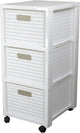 Rotho country - commode - système de tiroirs plus 3 paniers dont des blancs à roulettes