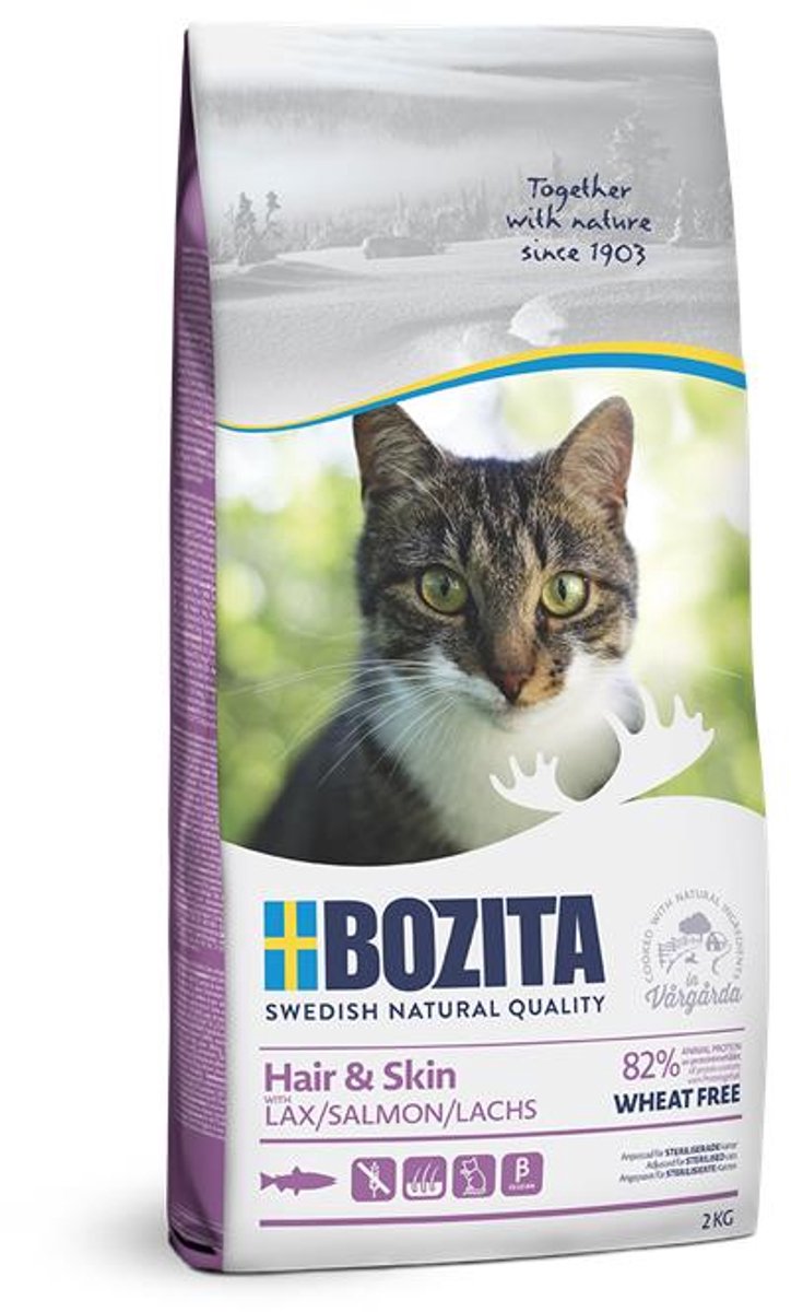 Bozita cheveux peau sans blé - 2 kg - saumon