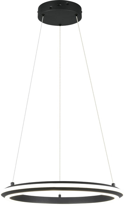 Trio amador - lampe suspendue - noir mat - incl. 1x SMD 34 W - dimmable avec interrupteur - montage au plafond - réglable en hauteur - dip - interrupteur
