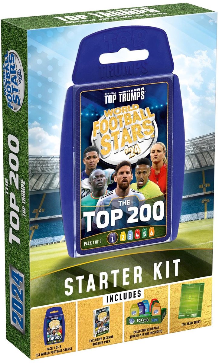 Coffret de démarrage des coups gagnants Top Trumps - Top 200 des stars du football mondial - pack 1 6 - anglais