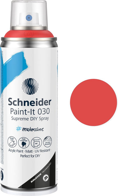 Schneider papeterie Schneider peinture en aérosol - paint-it 030 - peinture en aérosol bricolage - peinture acrylique - 200 ml - rouge royal - s-ml03050103
