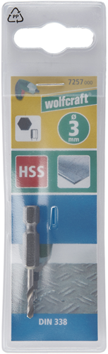 Foret hélicoïdal Wolfcraft | sol hss | 6 faces | ø3,0x47mm | 1 pièce - 7257000