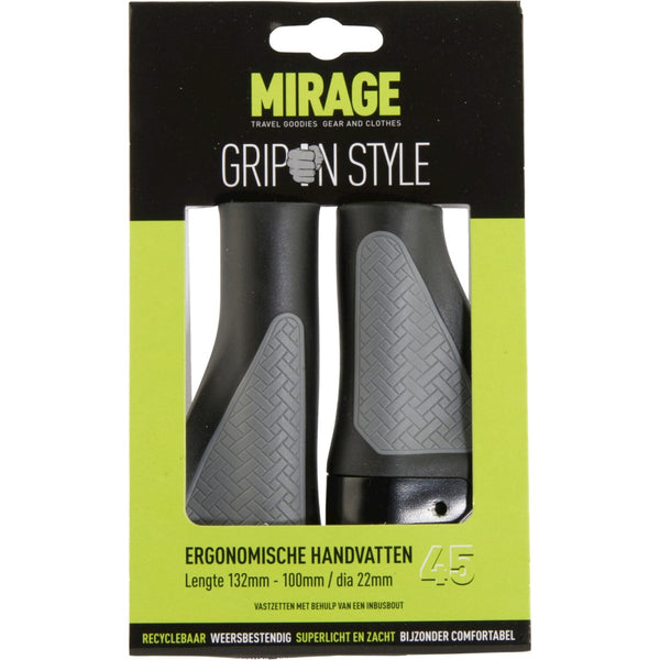 Mirage Bicycle Poignées - confortable et durable - noir / gris