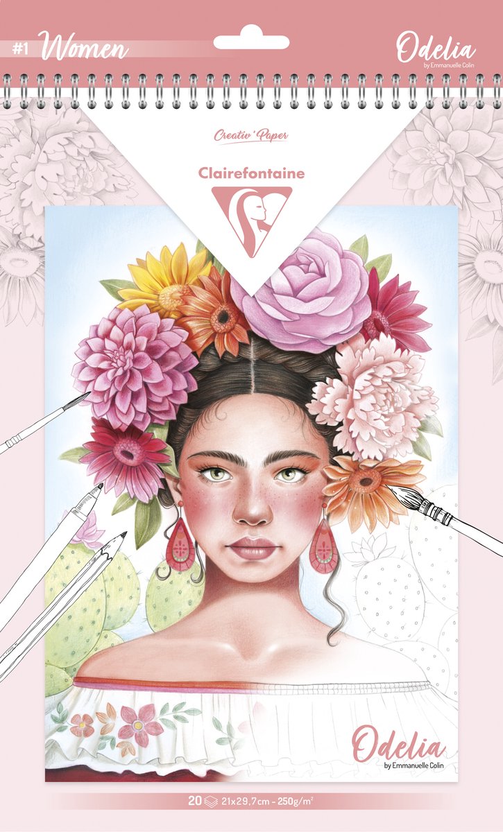 Clairefontaine livre de coloriage odelia a4 femmes