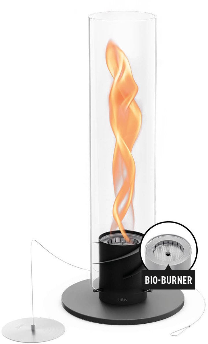 Höfats spin classic table fire 1500 cheminée au bioéthanol noire sur liquide, cheminée de table en acier inoxydable, cheminée de table chauffante pour l'intérieur et l'extérieur