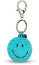 Bon ton toys smiley® - porte-clés velours côtelé bleu sarcelle - 4,5 cm