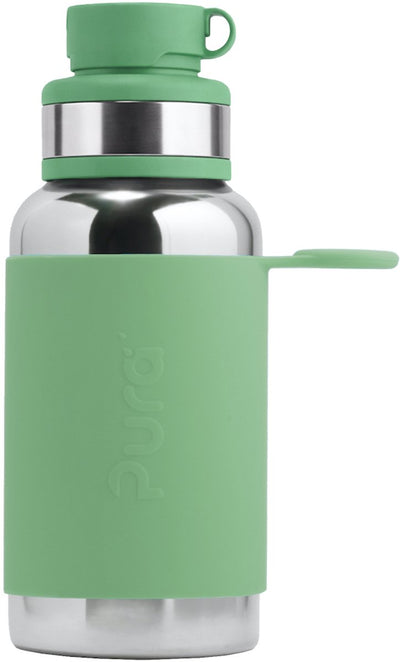 Gourde de sport Pura 550 ml - gourde en acier inoxydable - 100 % sans plastique - dessus interchangeable - passe au lave-vaisselle - mousse