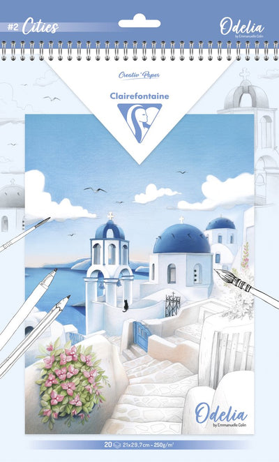 Clairefontaine livre de coloriage odelia a4 villes