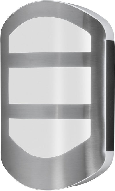 Applique murale Osram Endura Style Plate Wall au look moderne en acier inoxydable avec lumière indirecte, lampe d'extérieur LED lumineuse et fonctionnelle, protection IP44, pour l'éclairage d'entrée et de façades