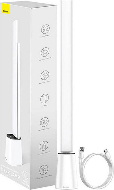 Baseus - lampe de bureau orientable LED - intensité automatique et manuelle - lumière blanche et chaude - blanc