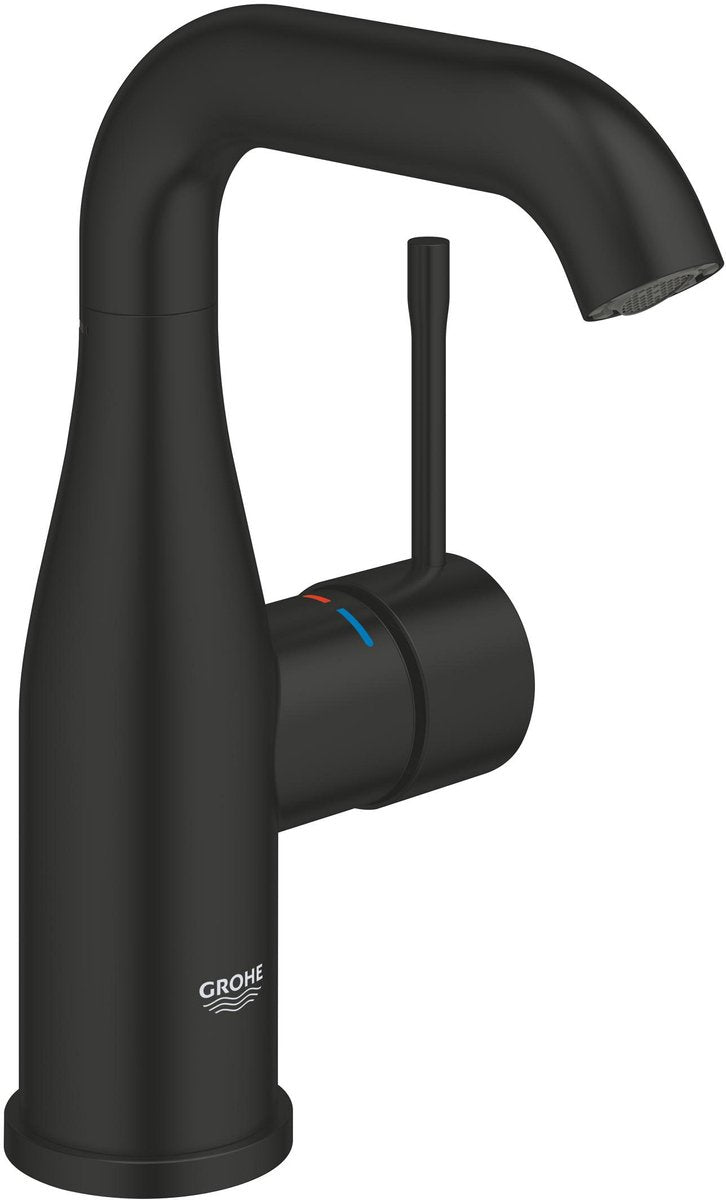Mitigeur lavabo Grohe essence nouveau taille M – bec orientable – aquaguide – push-open – noir mat
