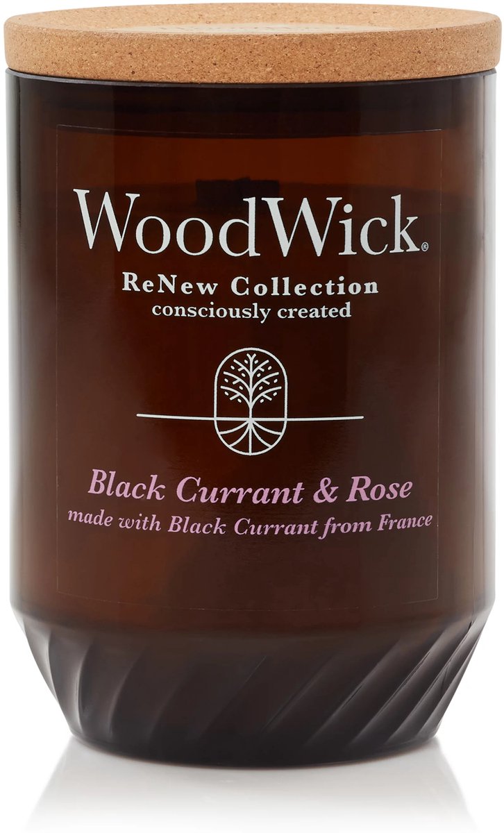 Woodwick renouveler grande bougie parfumée - rose cassis - 75 heures de combustion