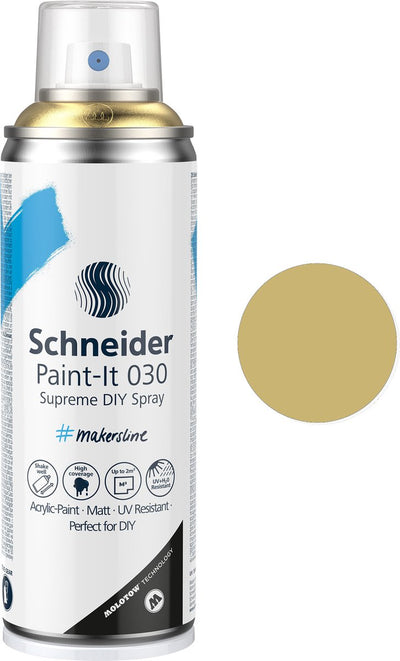 Schneider papeterie Schneider peinture en aérosol - paint-it 030 - peinture en aérosol bricolage - peinture acrylique - 200 ml - or métallisé - s-ml03051066