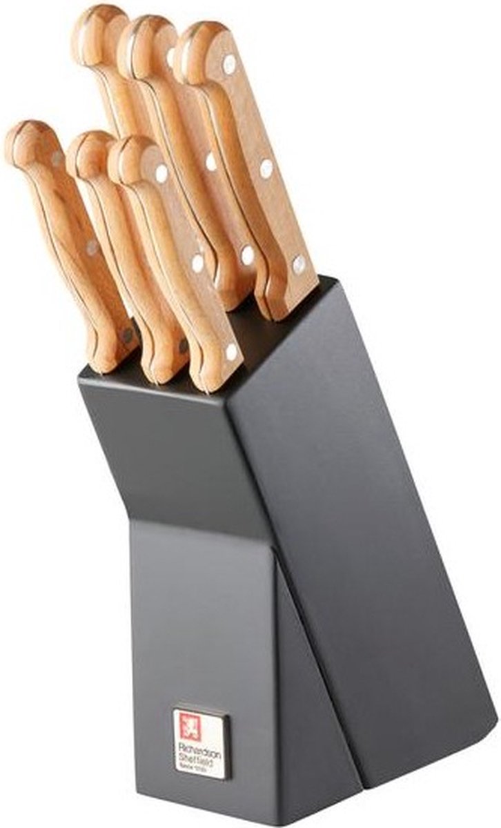 Richardson Sheffield - bloc à couteaux en bois artisanal 6 pièces