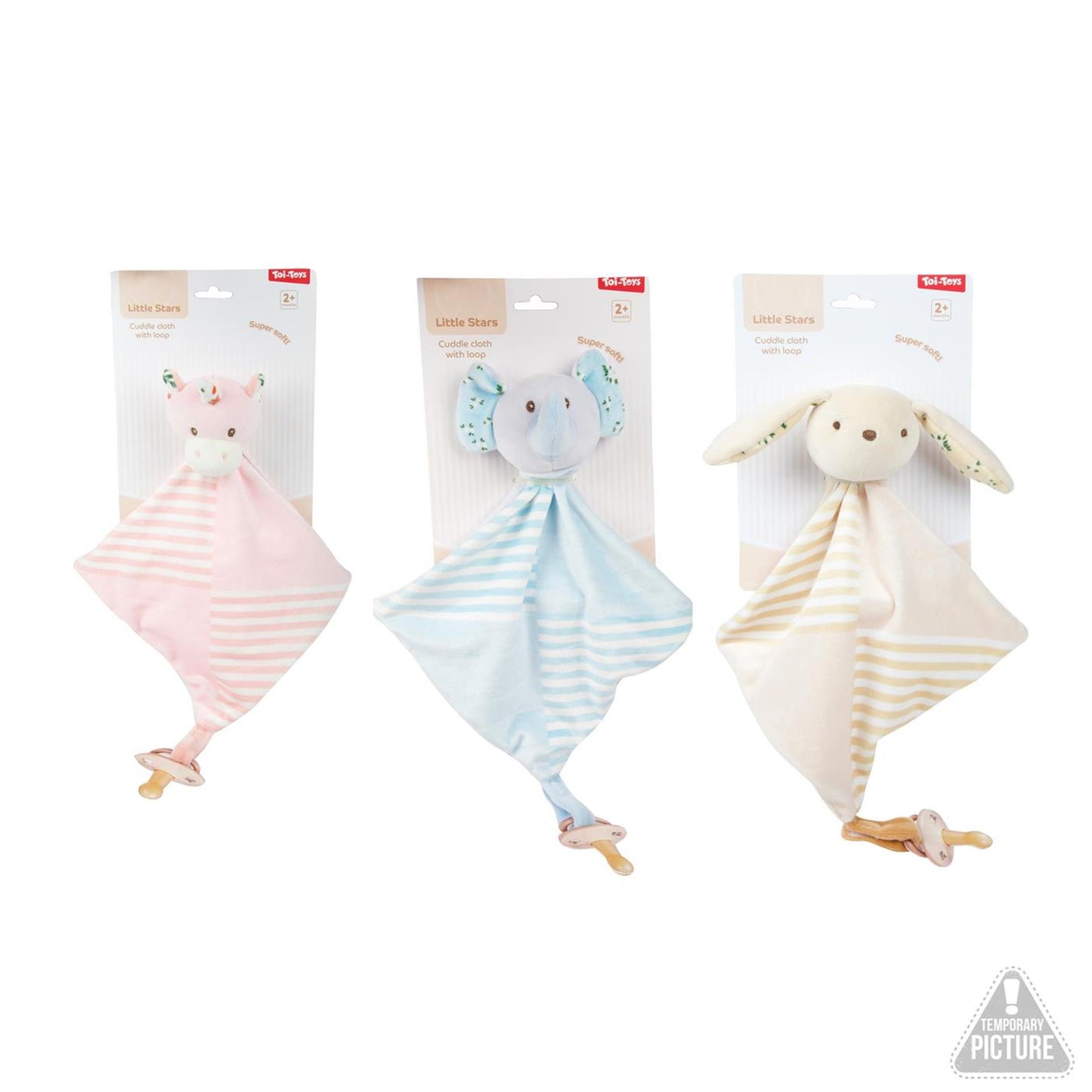 Toi-toys doudou bébé petites étoiles avec boucle