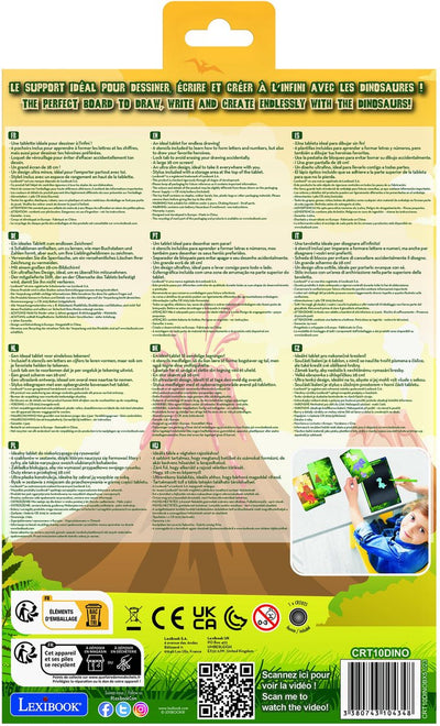Lexibook dinosaures 11 tablette d'apprentissage et de dessin multicolore à encre électronique avec modèles