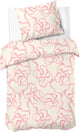 Dindi home housse de couette fête rose - 140x220 - 100% coton - écru rose