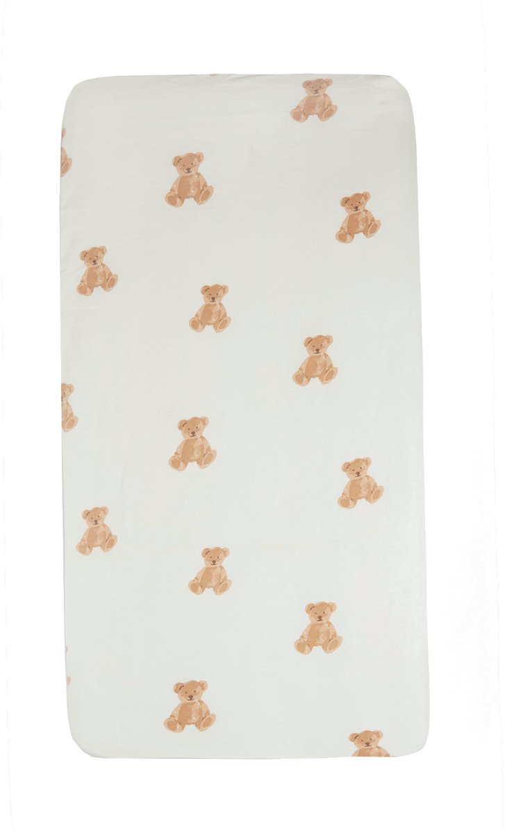 Jollein drap-housse bébé berceau - ours en peluche - jersey - 40 50x80 90cm
