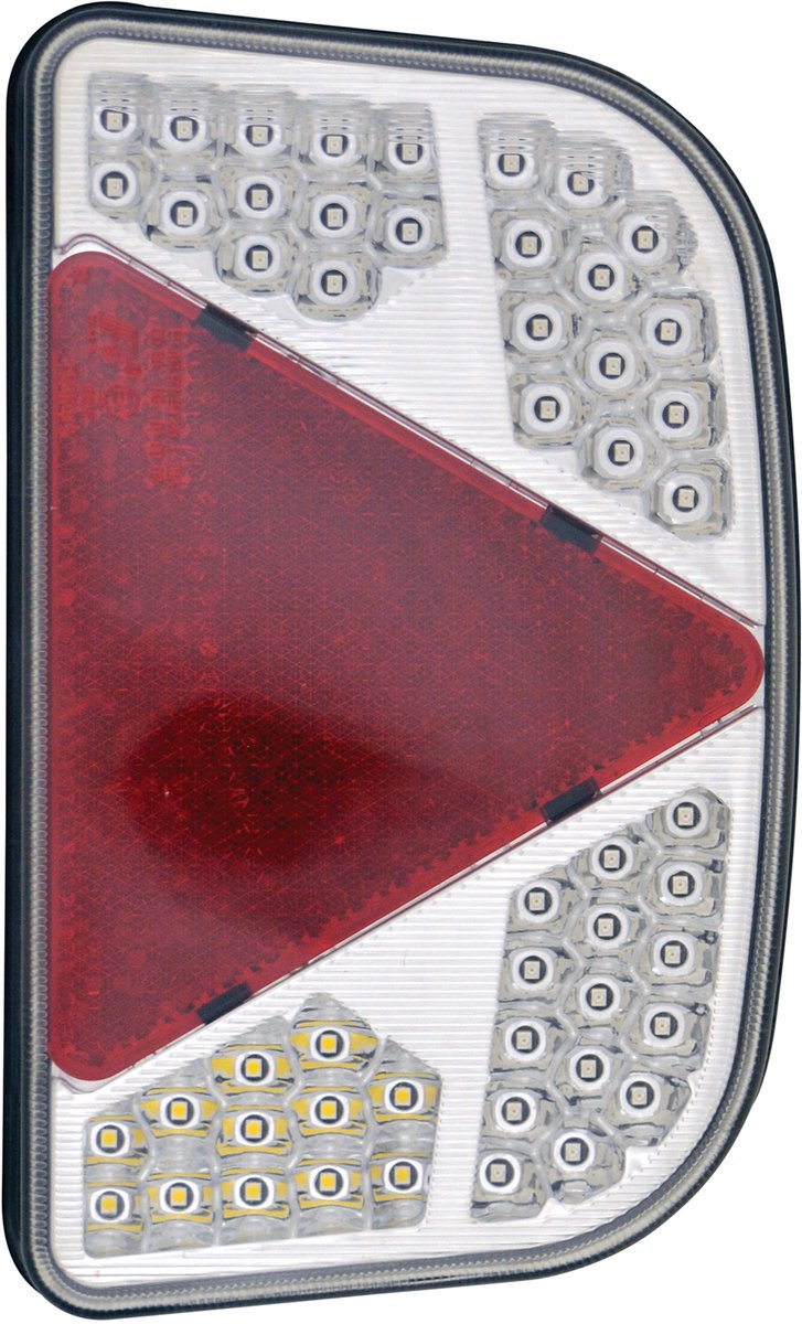 Feu arrière LED Carpoint - 12 volts - droit - 7 fonctions - dans un boîtier en plastique robuste - entraxe de montage à vis 152 mm - 5 fils de connexion prémontés - dimensions 244x148 mm