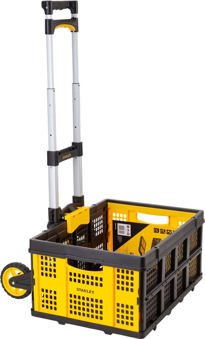Diable pliable Stanley sxwtd-ft501 - max. 60kg - avec support de caisse - aluminium léger - 40 x 41 x 100 cm - noir jaune