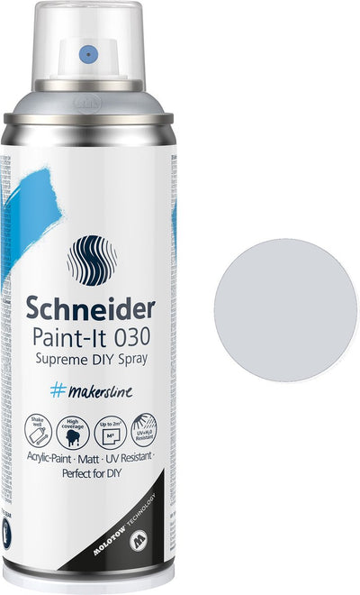 Schneider papeterie Schneider peinture en aérosol - paint-it 030 - peinture en aérosol bricolage - peinture acrylique - 200 ml - argent métallisé - s-ml03051007