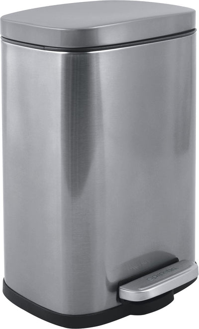 Poubelle à pédale Spirella 5l - akira - acier - poubelle avec couvercle - salle de bain - gris